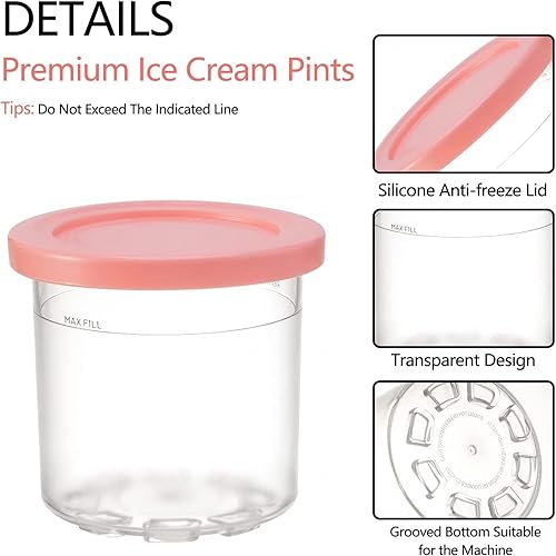 Miniatura 2 de 246 pintas Creami Deluxe, para helado Creami Ninja, contenedor de helado de 16 onzas, reutilizable, a prueba de hojas para máquina de helados serie