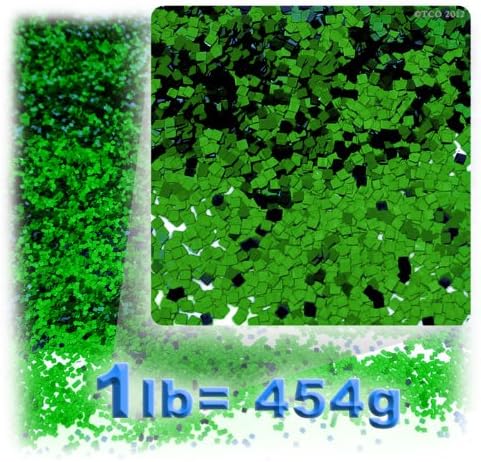 The Crafts Outlet Polyester Decoration Metallic Glitter Square, 1-Pound, Green