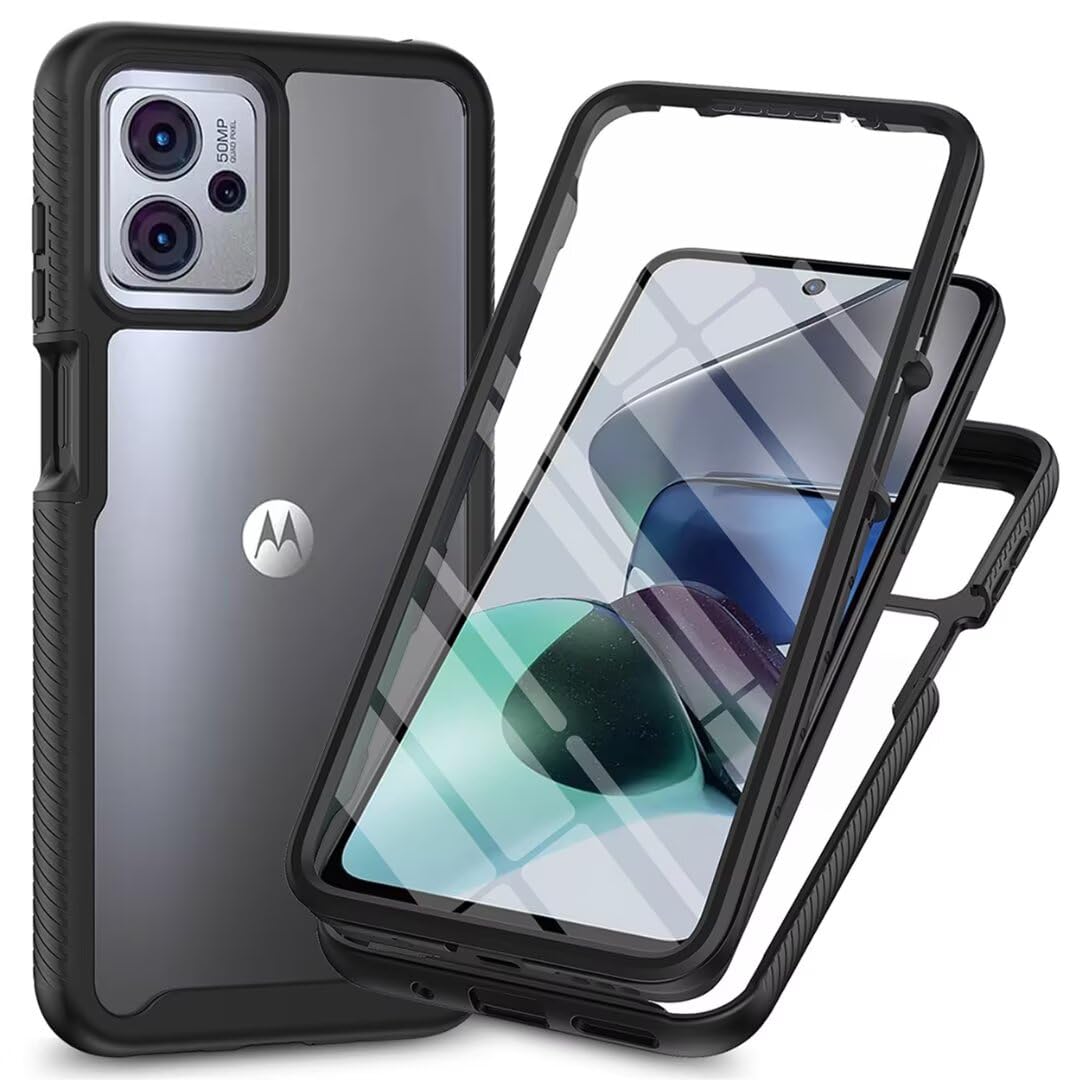 YUXING Cover per Motorola Moto G60 Custodia Trasparente con Pellicola Protettiva Lenti Morbida Ultra Sottile Antiurto Bumper Slim Case - Blu