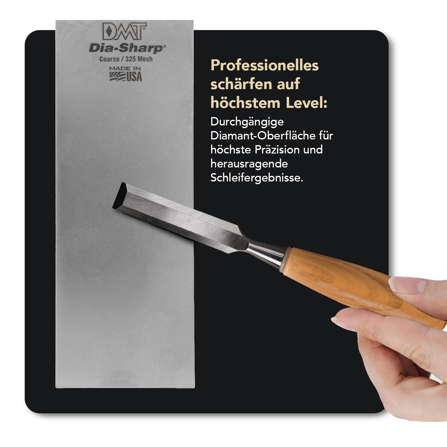 DMT Dia-Sharp® Diamant Schleifstein 8" Grob | Messerschärfer in Profiqualität | 20cm Wetzstein für Messer und Werkzeuge | Made in USA | D8C
