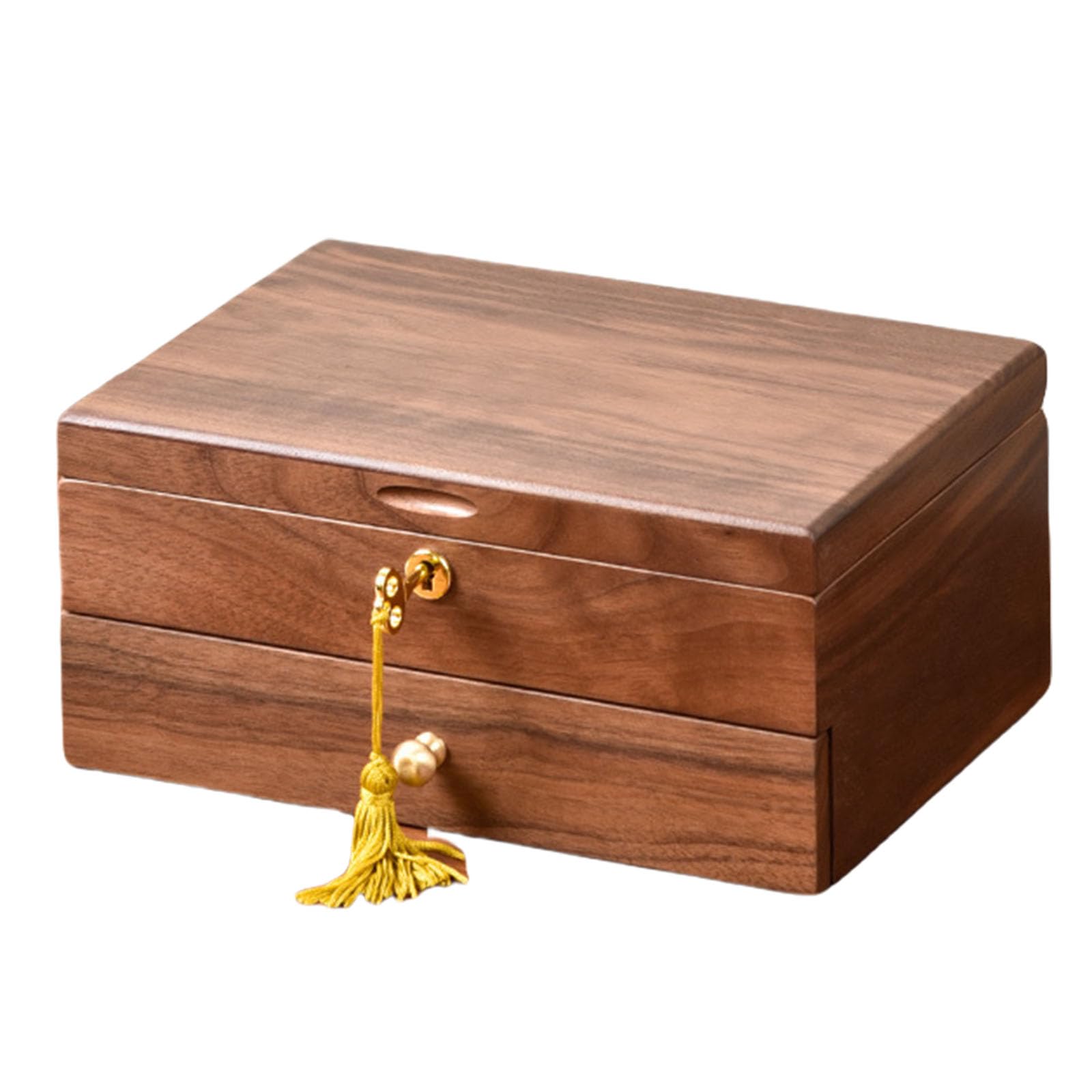 Elnwnnkc Multifunctional Jewelry Organizers Wood Jewelry Box with Double Layer Storage Holder for Necklaces Bracelets Wood Box