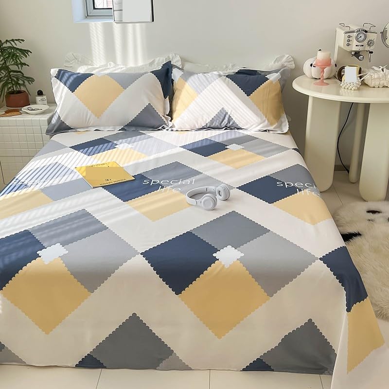 Draps pur coton grand lit double 1,5m drap housse imprimé 230x250cm