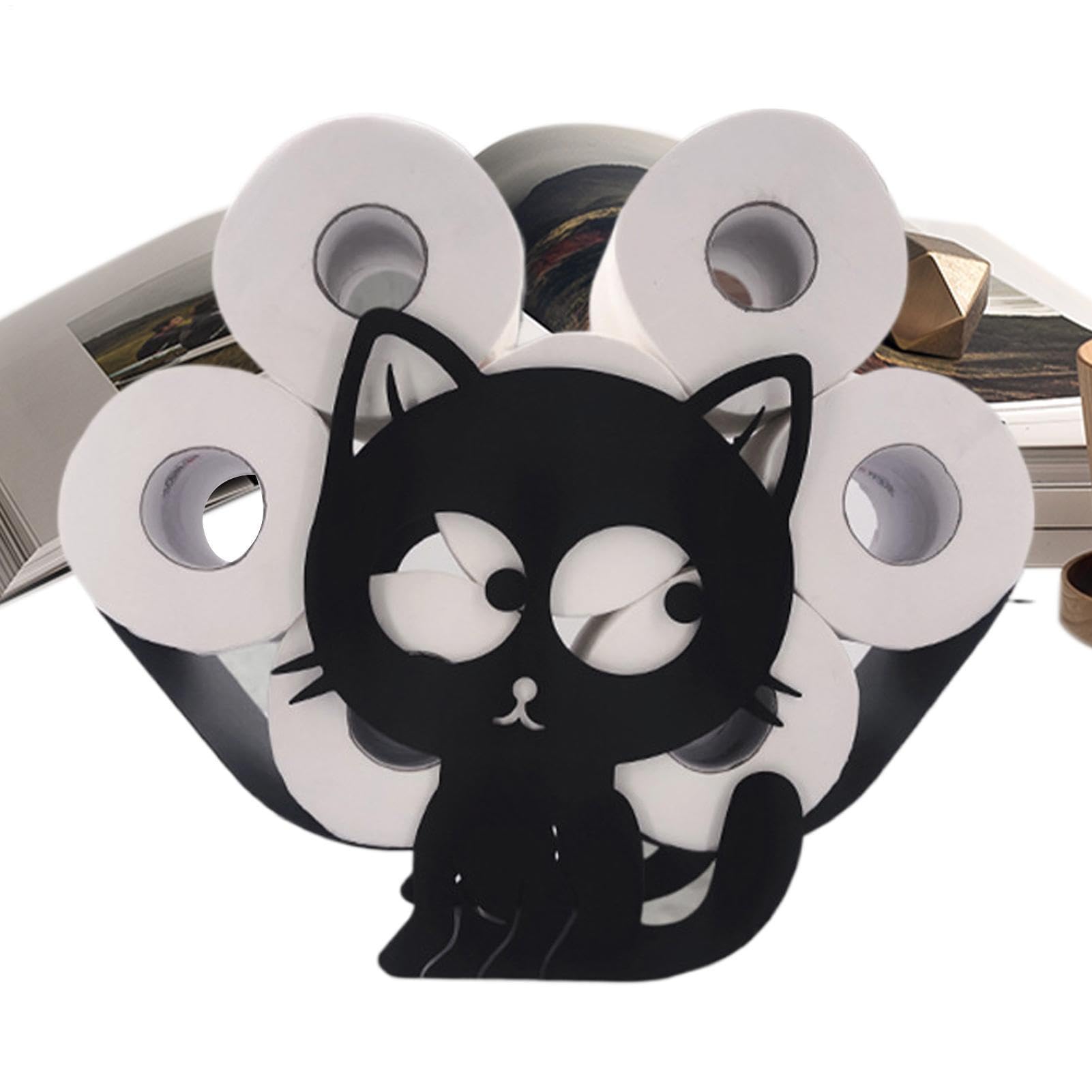 Portarrollos de Papel para Gatos Escultura Decorativa de Metal con Forma de | Estante para Rollo de Papel Higiénico Para Cocina Baño Encimera Apartamento Hogar