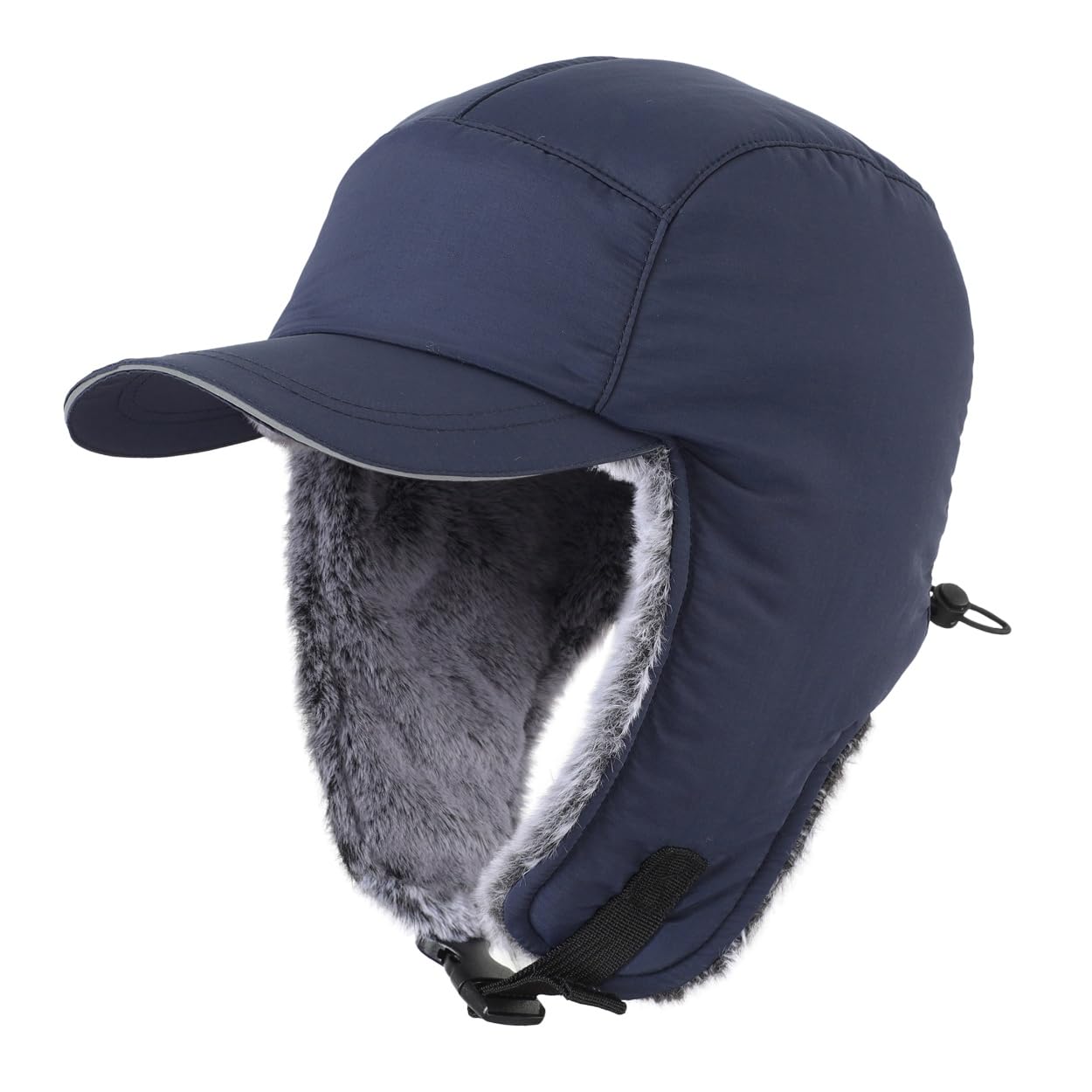 Chapeaux d'hiver chauds pour homme avec cache-oreilles - Chapeau de trappeur hydrofuge - Casquette de baseball réfléchissante