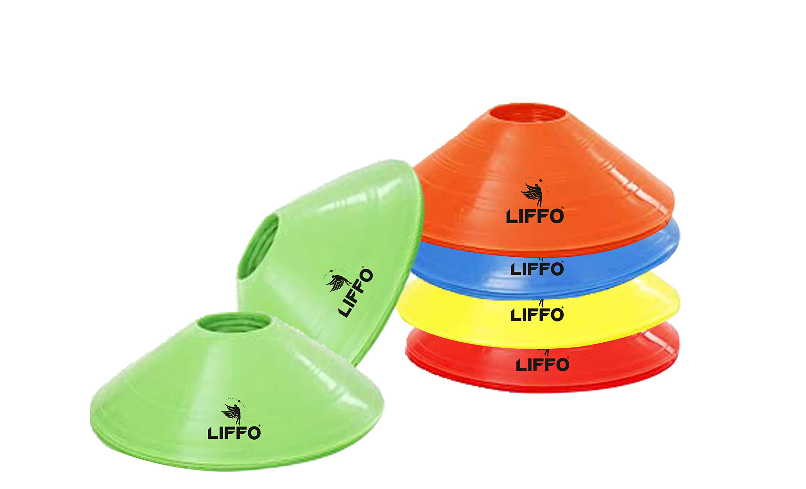Liffo® Disc Cones Set Space Marker - Agility Soccer Cones for Training, Football, Kids, Sports, Field Cone Markers (Space Marker) (50 Cones)
