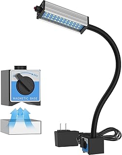 44 LEDs Waterproof Magnetic Work Light, Led Machine Light, Magnetic gooseneck led Light with 20 inch Electroplated Gooseneck for Lathe Machine Tools Workbench Lighting