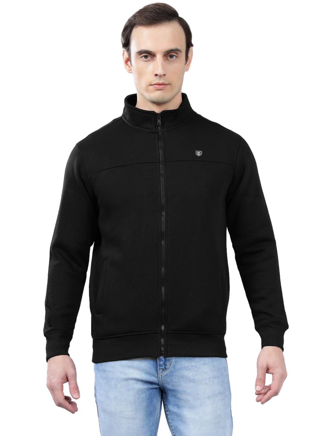 cantabil Solid Men Full Sleeves Banded Collar Neck Warm Front Zipper Sweatshirt l Casual Winter Wear Sweatshirts for Men l Zipper Sweatshirt for Men (P_MSWS00241)-picture-18