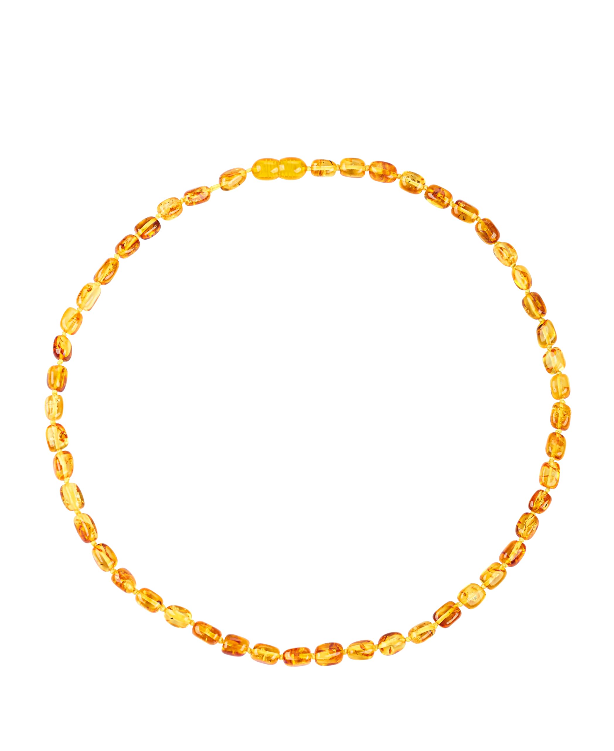 Juego de joyas de ámbar báltico, collar y pulsera, ámbar multicolor en amarillo y marrón (tamaño mediano, coñac, 45 cm)