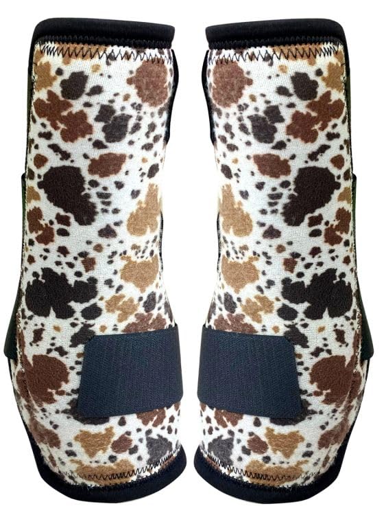 Showman Cow Print Elite Equine Sport Medicine Boots (Small)