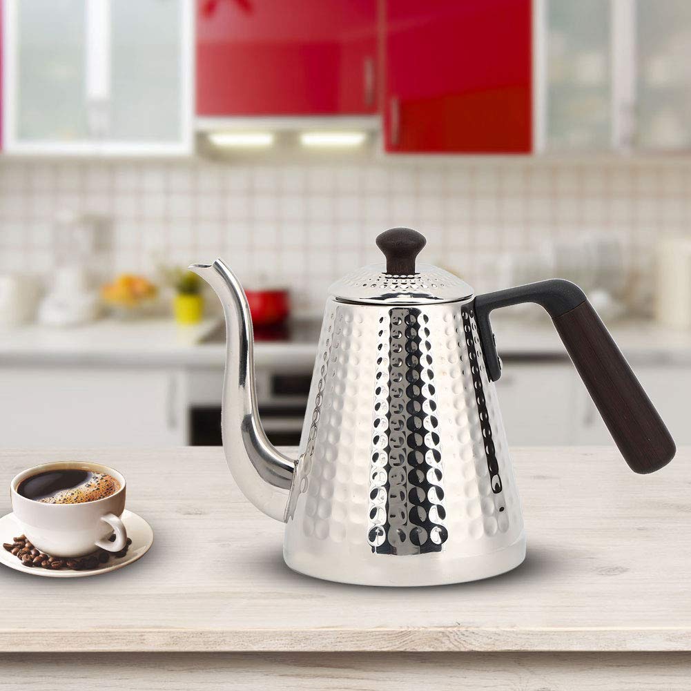 Coffee Pot-1000ml Cafetera De Acero Inoxidable Hervidor De Café De Pico Fino con Asa para Uso Doméstico