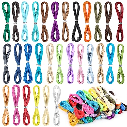 Filo di Cotone Cerato 30 Filo Cerato per Bracciali 10m x 1mm Filo Cerato per Gioielli Filo Cordoncino Cotone filo macramé cerato per la creazione di Gioielli, Fai da Te, Artigianato