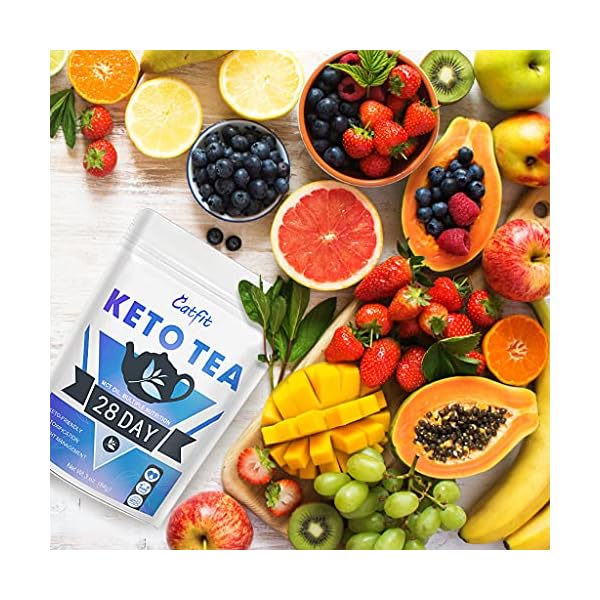 Keto-Detox-Tea-for-Weight-Loss-Belly-Fat-and-Colon-Cleanse-Organic-Herbal-Skinny-Tea-Diet-Slim-Tea-with-MCT-Oil-Fat-Burners-for-Women-and-Men-28-Day Catfit Keto Detox Tea for Belly Fat and Colon Cleanse - All Natural Detox and Cleanse, Supports A Healthy Weight, Helps Reduce Bloating, Natural Energy, Supports Immune System, Vegan, 28 Day