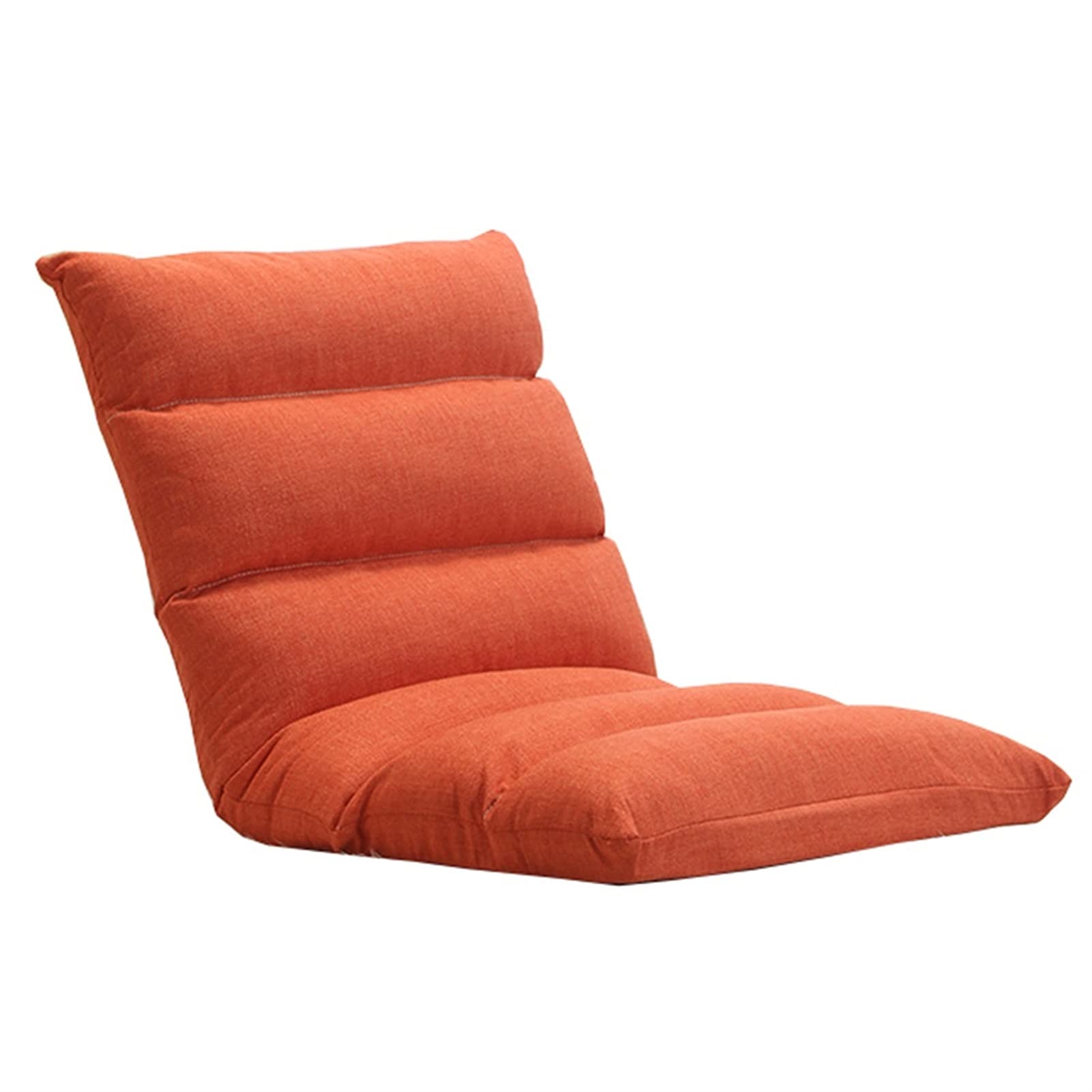 Silla Tumbona Plegable Meditación Algodón Transpirable 6 velocidades Ajustables Silla de Juego Dormitorio Sala de Estar Silla de Cubierta Peso del rodamiento 120kg Sillon Relax(Color:Naranja)