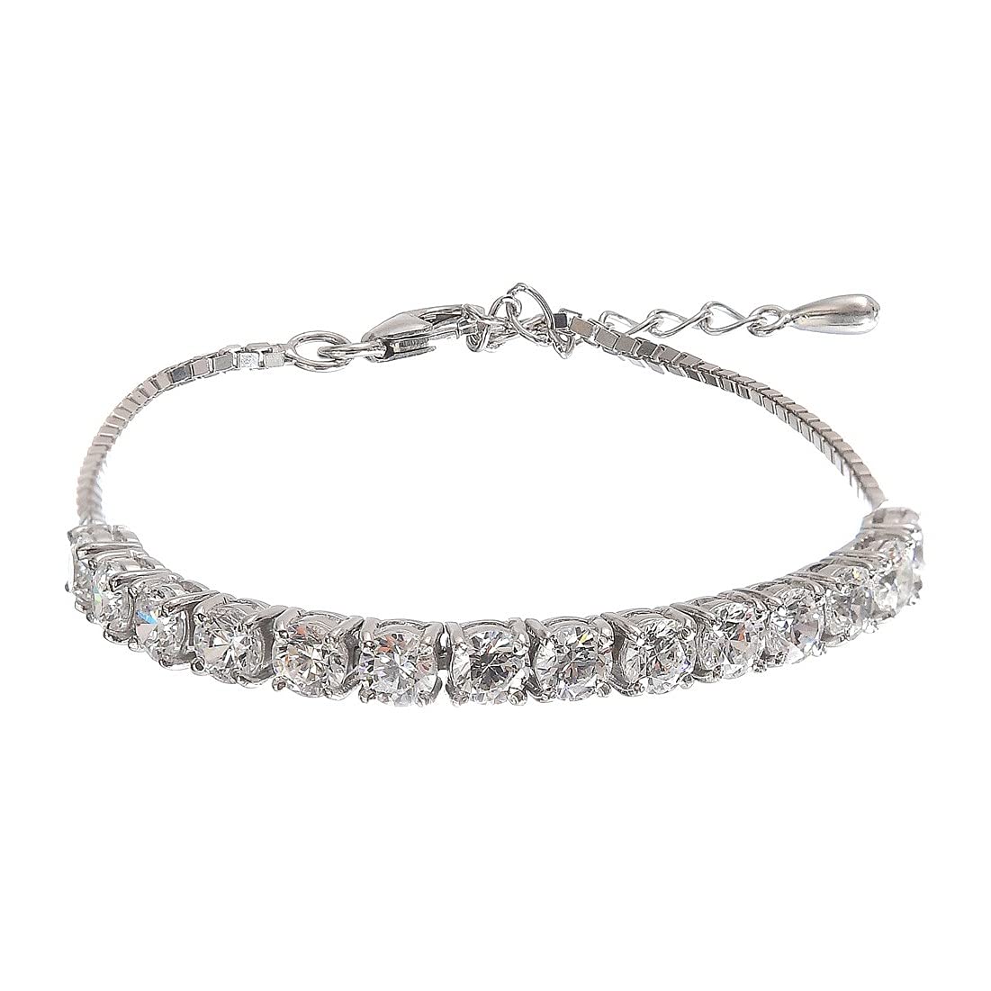 Clara Made with Swiss Zirconia 925 Sterling Silver Siena Solitaire Bracelet Gift for Women and Girls (B0BQJM6JN3) Amazon Price History, Amazon Price Tracker