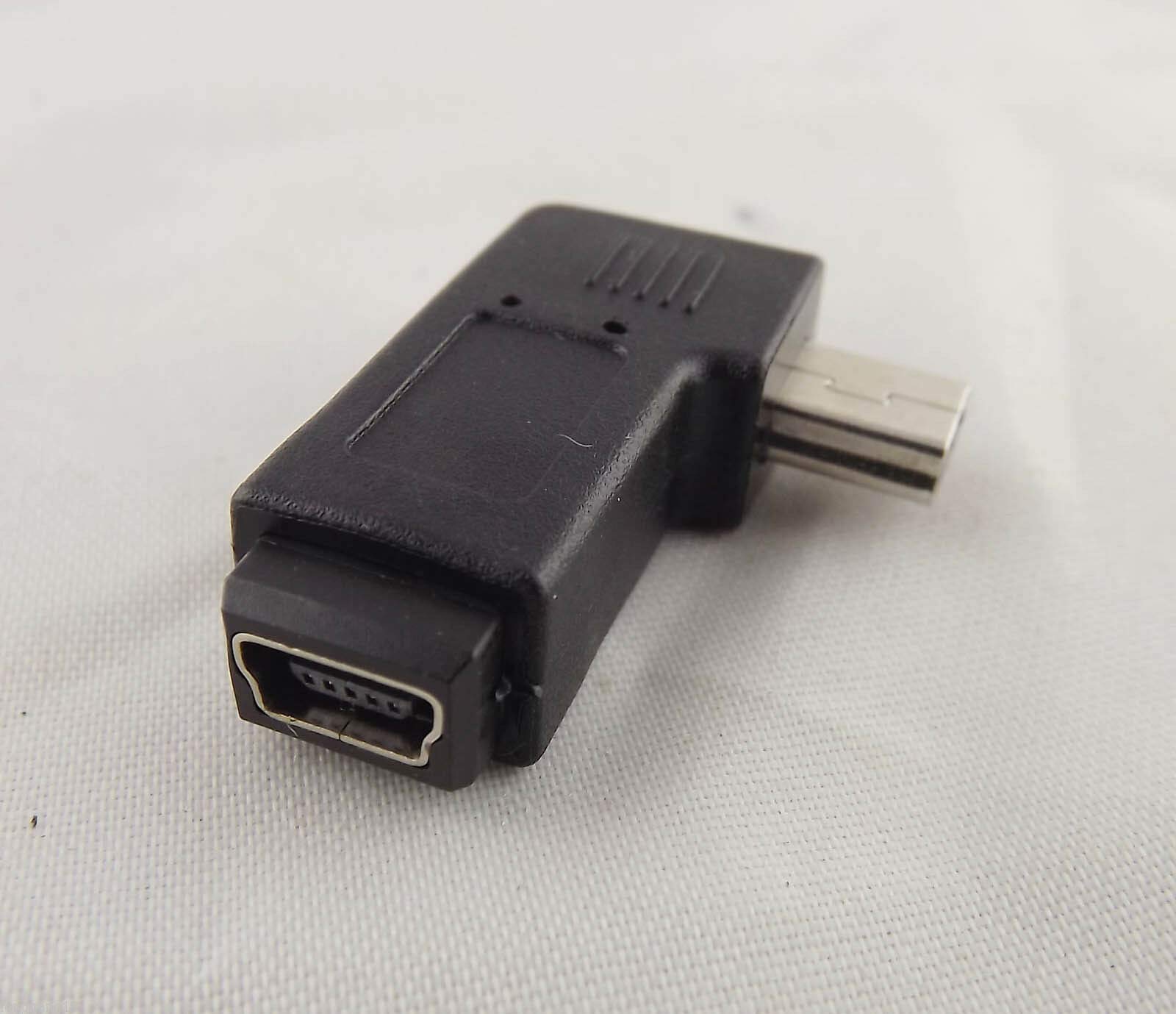 Connectors 10pcs USB 2.0 Mini 5 Pin Male to Mini 5 Pin Female M/F Left Angle Adapter Connector - (Cable Length: 0, Color: Black)