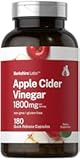 Horbaach Apple Cider Vinegar Capsules | 1800mg | 180 Count | Non-GMO, Gluten-Free Supplement | by Berkshire Labs