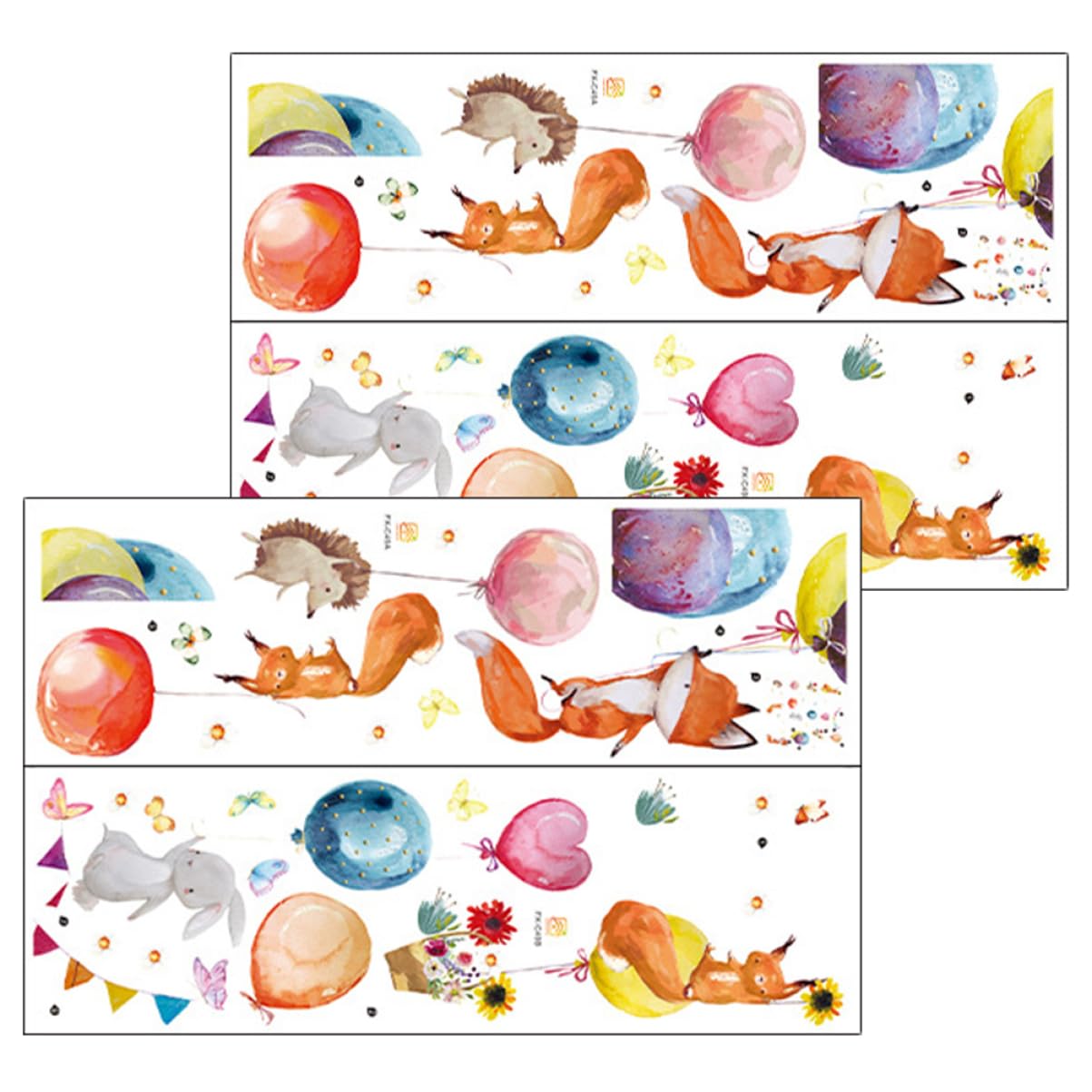 NUOBESTY 6 Juegos Pegatinas de Pared de Animales Adhesivos de Pared Decoración Infantil Habitaciones Aplicación