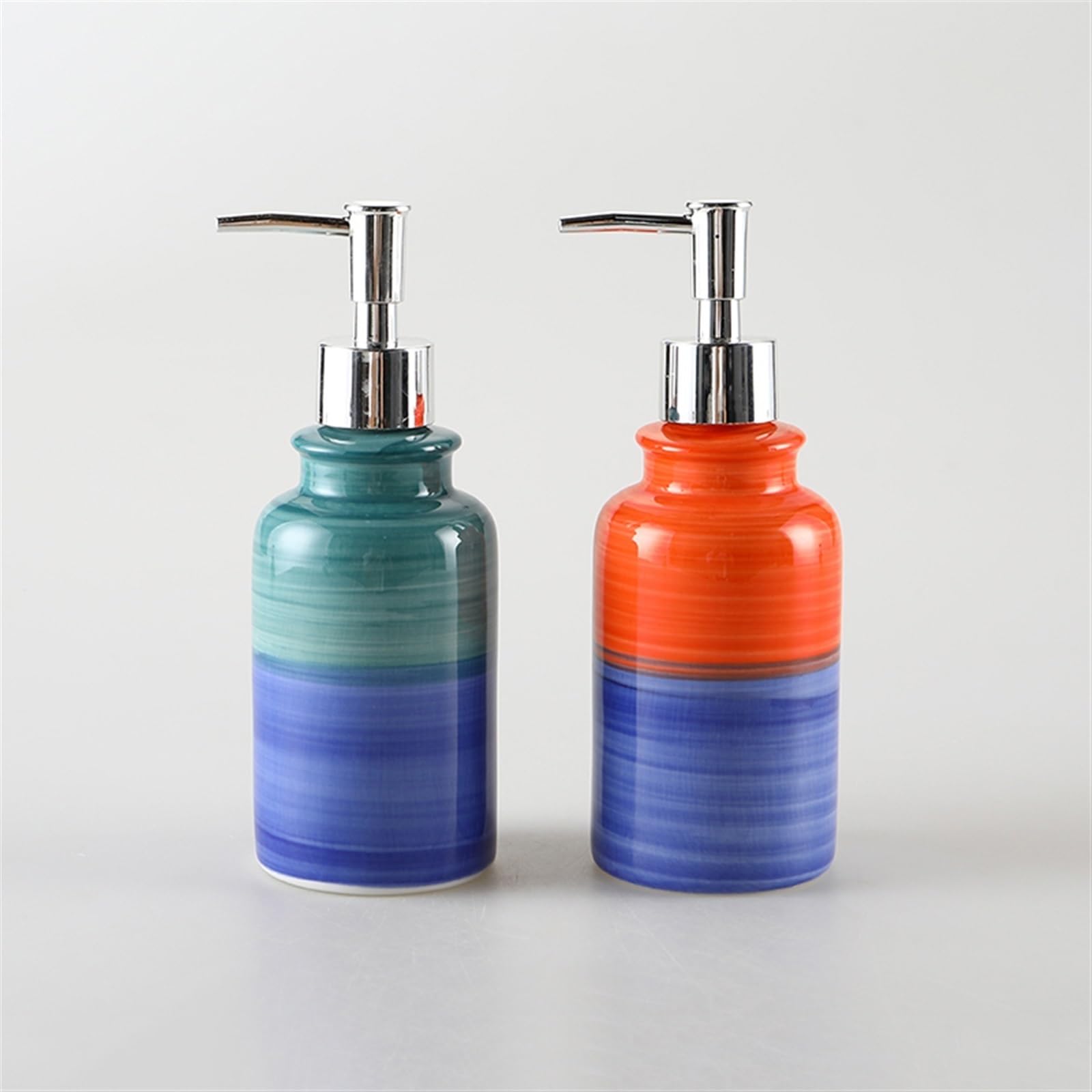 Dozownik mydła kreatywny kształt dozownik mydła do balsamu masaż olejek eteryczny mydło do mycia 350 ml/11,83 uncji pompa mydła do łazienki ceramiczna butelka mydła dozownik mydła (pomarańczowy)