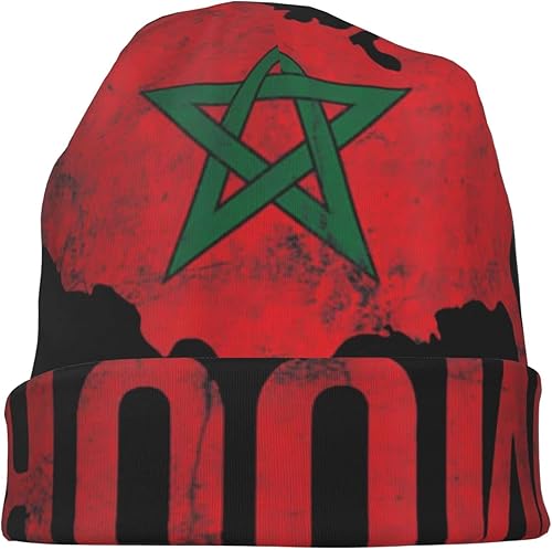 Miniatura 5 de Morish American America Amexem Marroquí Beanie Sombreros Hombres Navidad Sombreros Térmicos Unisex Sombrero de Punto Negro, Negro -