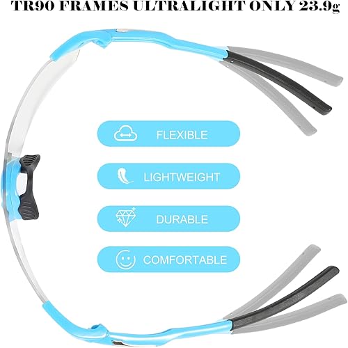 Miniatura 5 de boruizhen Photochromic Cycling Glasses Clear Bike Sunglasses for Men Women UV Sports Glasses MTB Running Hiking Fishing