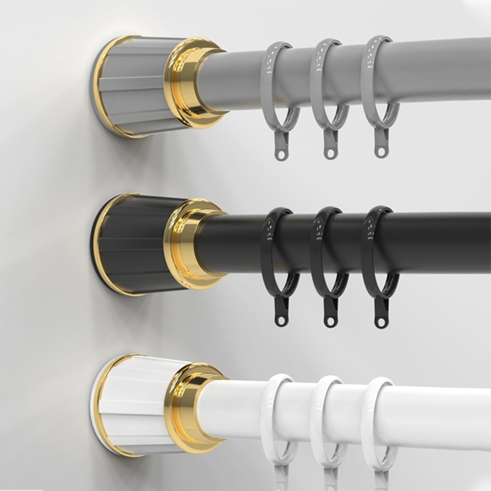GLDYTVF Adjustable Shower Curtain Rod 40-500CM No Drill Φ32mm Curtain Pole for Bathroom Window Balcony Kitchen Closet – Multifunctional White Rod (260-350cm)