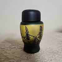 エミールガレ 被せガラス　花器　茶入れ エミールガレ 被せガラス 花器 茶入れ 美術品・アンティーク