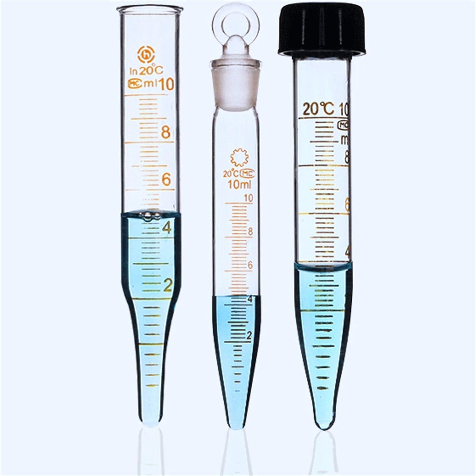 5 10 15 20 25 Tubo da centrifuga in vetro graduato da 50 ml Tappo a vite con fondo appuntito o tappo Esperimento chimico for vetreria da laboratorio(15ml Screw Cap)