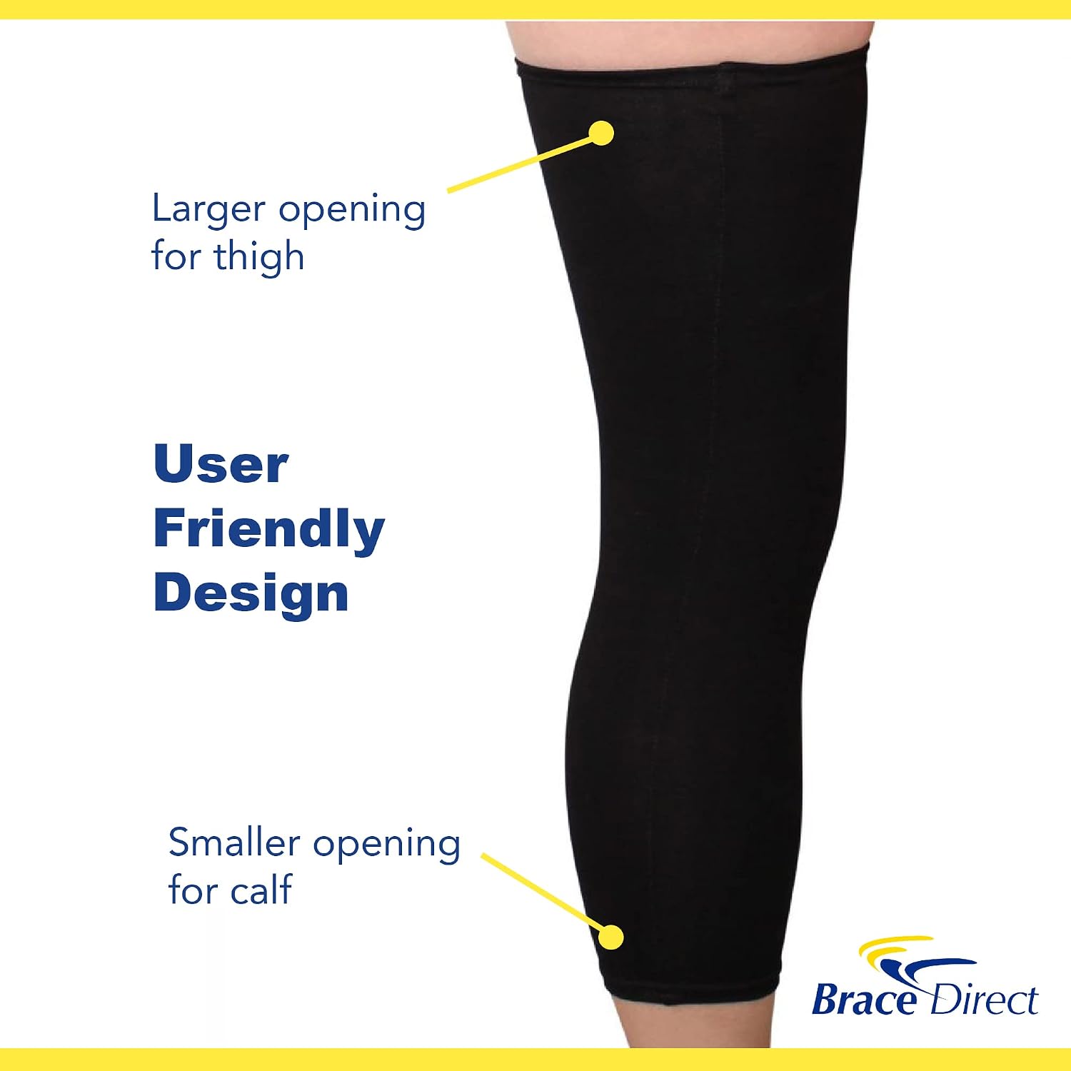 Brace Direct Knee Brace Undersleeve Closed Patella Protects Skin from Abrasions and Irritations, Easy to Use, Comfortable, Breathable, Lightweight, Flexible, and Non Slip Material