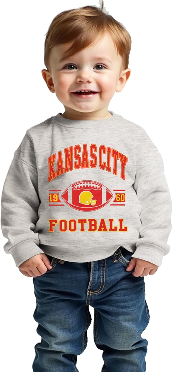 CM C&M WODRO Baby Boy Girl Football Sweatshirt Toddler American Football Pullover Crewneck Long Sleeve Shirt