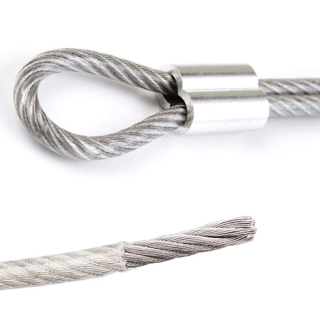 Cavo in acciaio inossidabile rivestito in plastica 2mm x 30m con manicotti a crimpare
