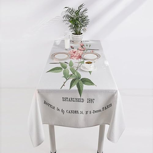 Miniatura 4 de Mantel de fábrica de manteles de 60 x 90 pulgadas, tabla de tamaños, personalizada, floral, rosa, rústico, manteles rectangulares para mesa de