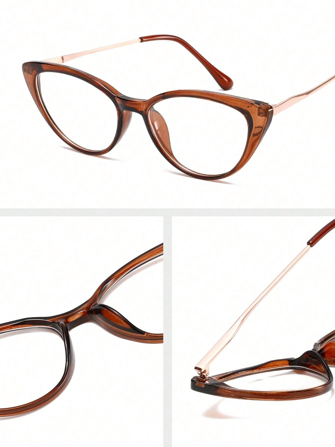 1/2/3 gafas transparentes de plástico con diseño de ojo de gato, marco completo, moderno, simple, para mujer, para la vida cotidiana, regalo de vacaciones adecuado — view 4