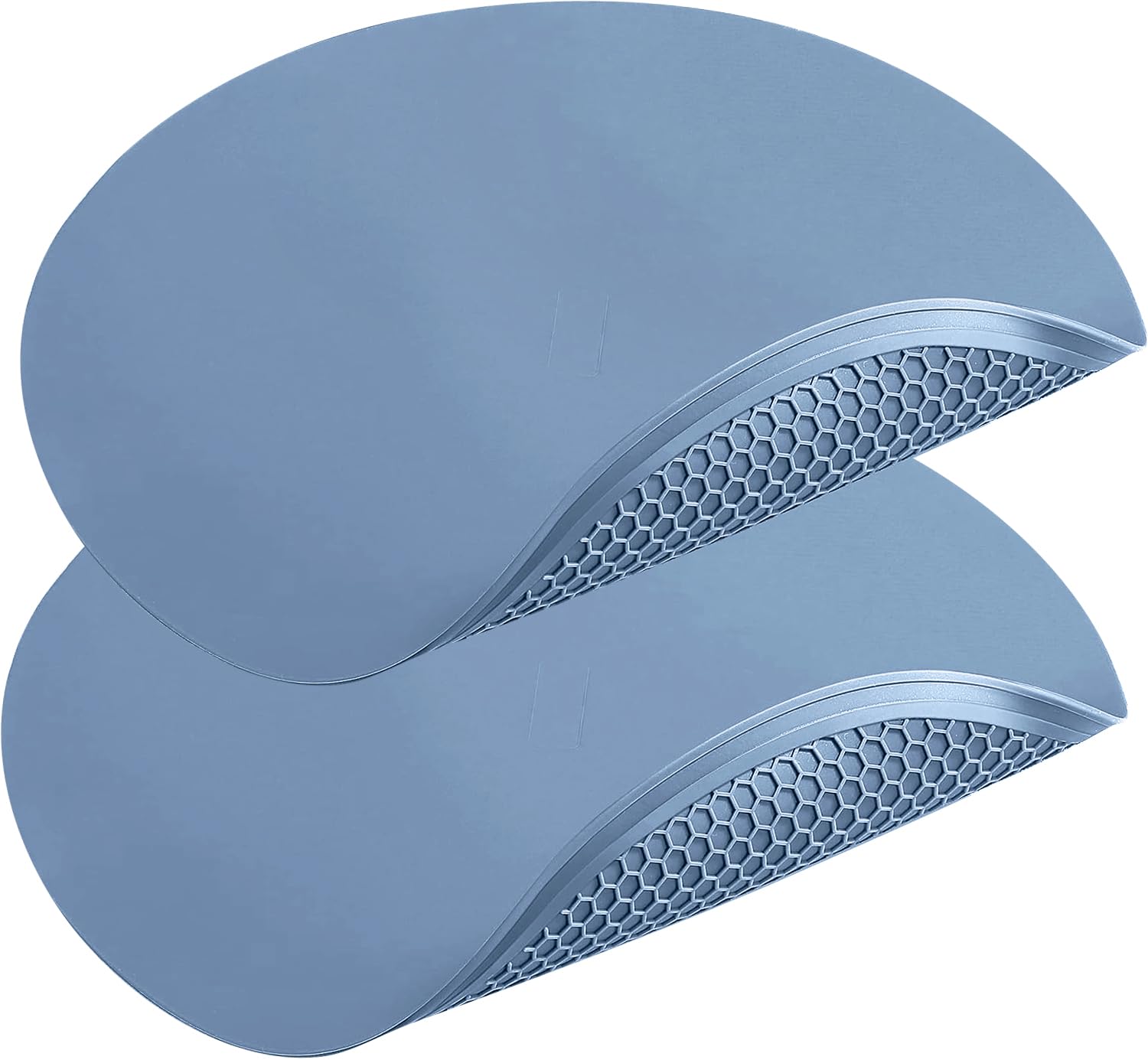 Extra Large Silicone Microwave Mat &amp; Food Cover- Mat as Bowl Holder, Cover for Splatter Guard, Multi-Use Silicone Trivet Pot Holders, Drying Mat for Kitchen Counter, 12"Heat Resistant Mat, Blue 2Pack
