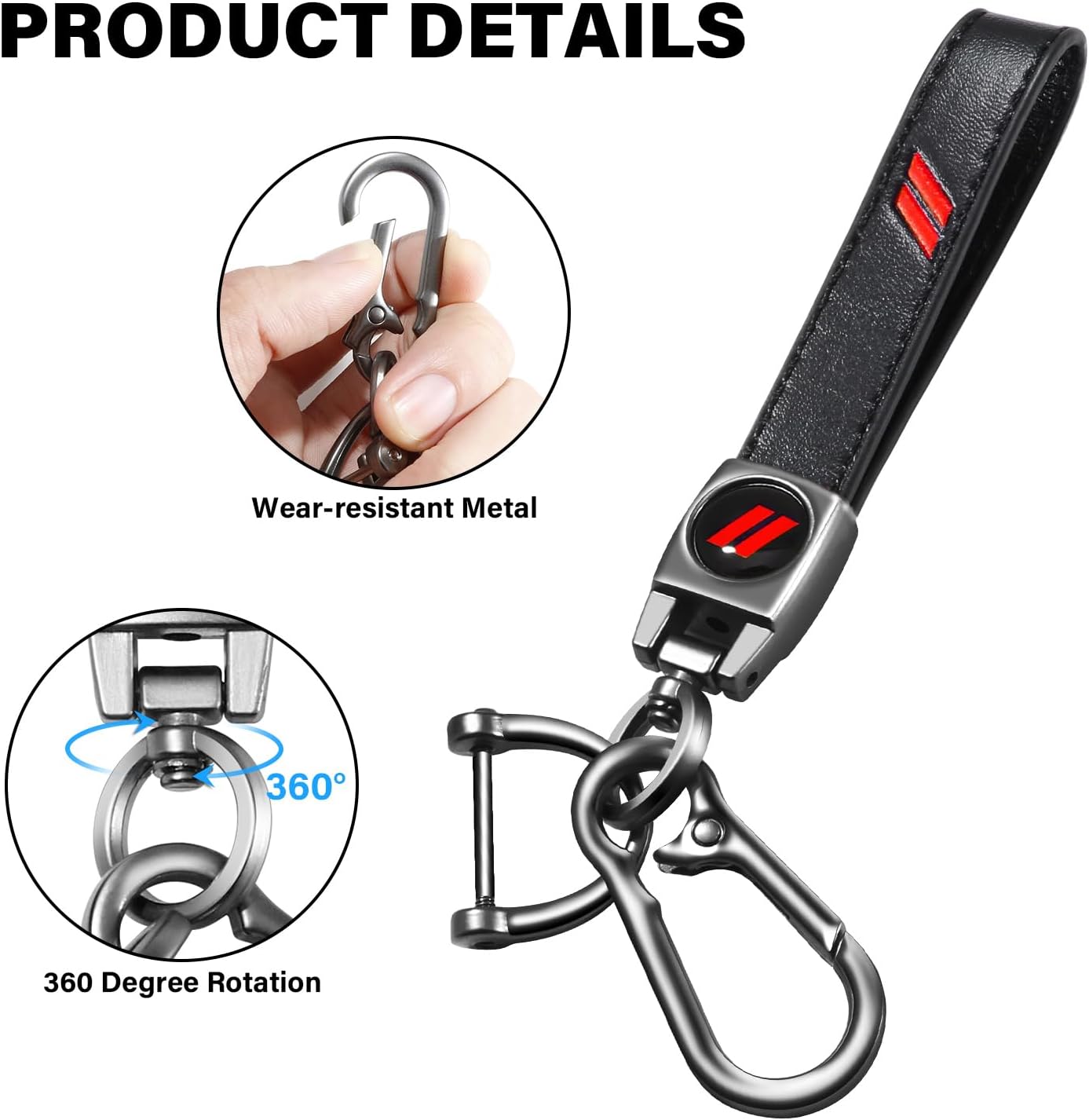for Dodge Key Fob Cover with Keychain for Dodge Charger Challenger Dart Durango Journey Replacement Remote Control 3 4 5 Buttons Key Fob Shell (Red, 1 PC)