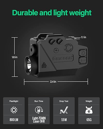 Miniatura 2 de Gmconn Pistola de luz láser rojo vista arma pistola linterna 1091 rojo