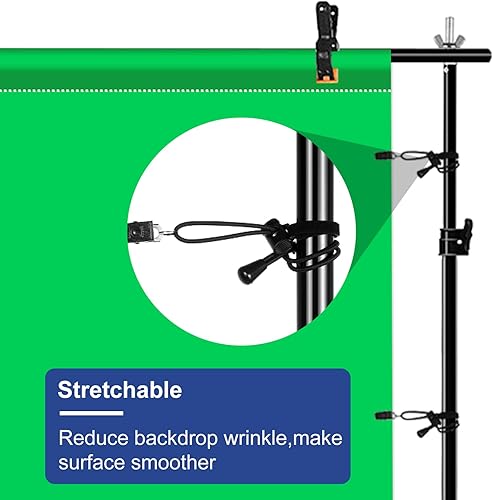 Miniatura 5 de PULUZ - Fondo de pantalla verde pequeño para fotografía, fondo de fotos de tela verde de 3.3 x 6.6 pies, cortina lavable con 4 abrazaderas para