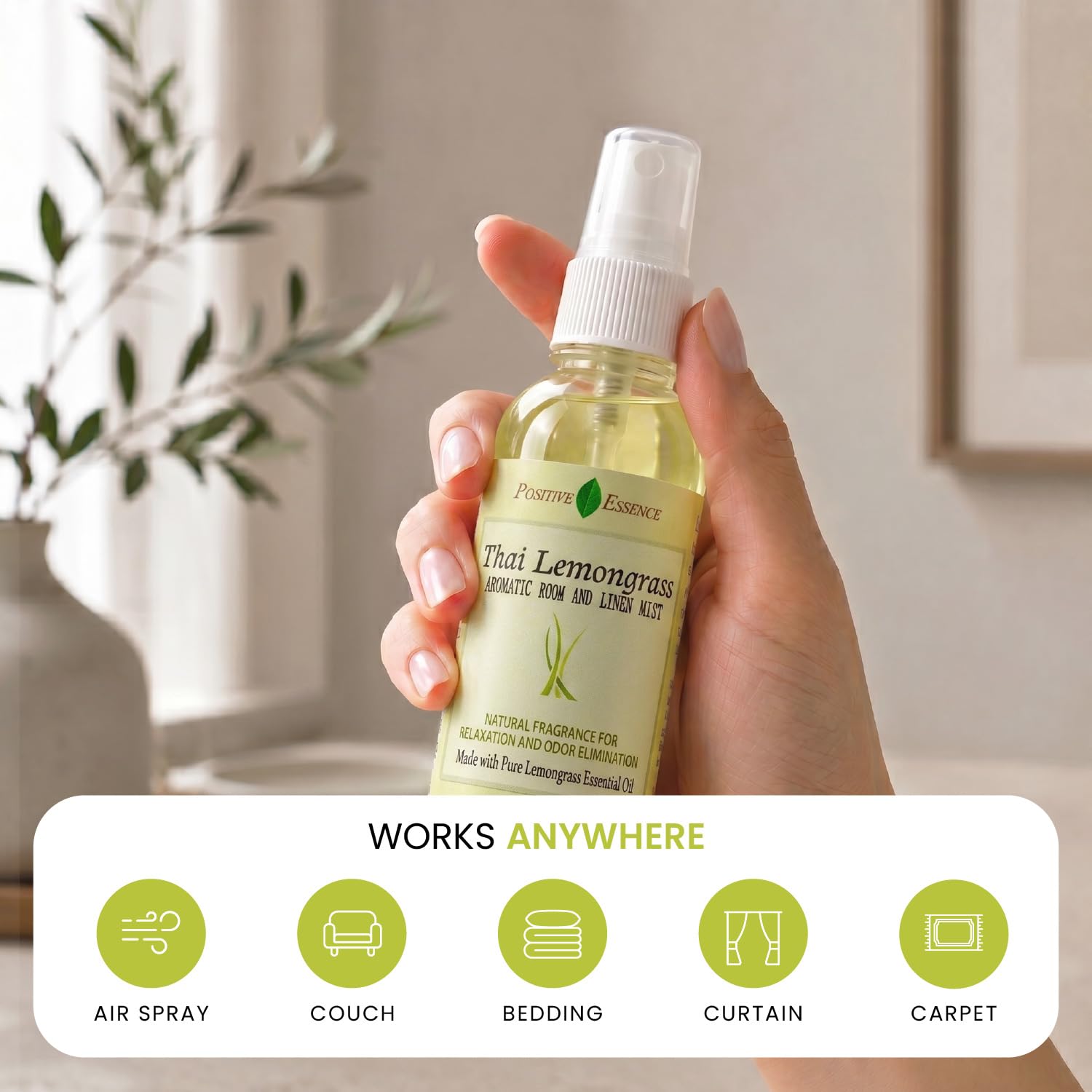 Thai Lemongrass Linen & Room Spray - 120ml - Natural Air Freshener