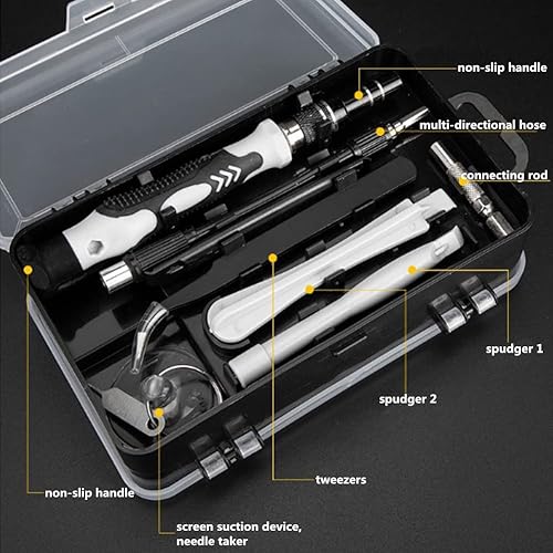 Miniatura 4 de Juego de destornilladores de precisión 115 en 1, kit de herramientas de reparación magnética profesional con 98 brocas de precisión, herramientas de
