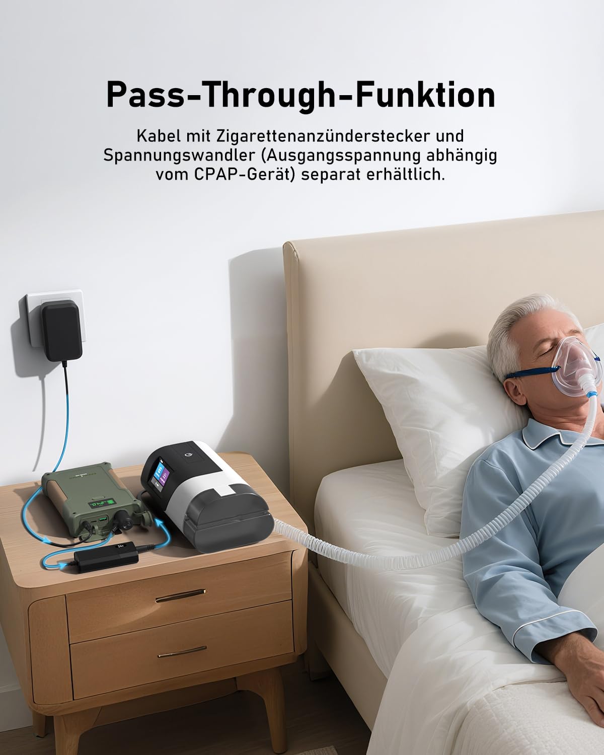 EASYLONGER ES400 AIR CPAP Akku 40000mAh/148Wh Akku für CPAP Gerät 12V 24V CPAP Akkupack CPAP Powerbank CPAP Batterie für ResMed AirSense 10/ AirSense11/ S9/ Aircurve 10/ AirMini/Philips DreamStation