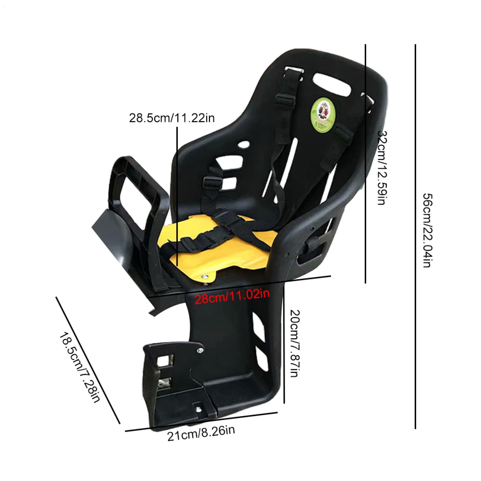 Seggiolino posteriore per bicicletta – Sedia di sicurezza per bambini, sistema di montaggio rapido, protezione sicura a tre punti, design con supporto poggiapiedi regolabile, soluzione comoda per