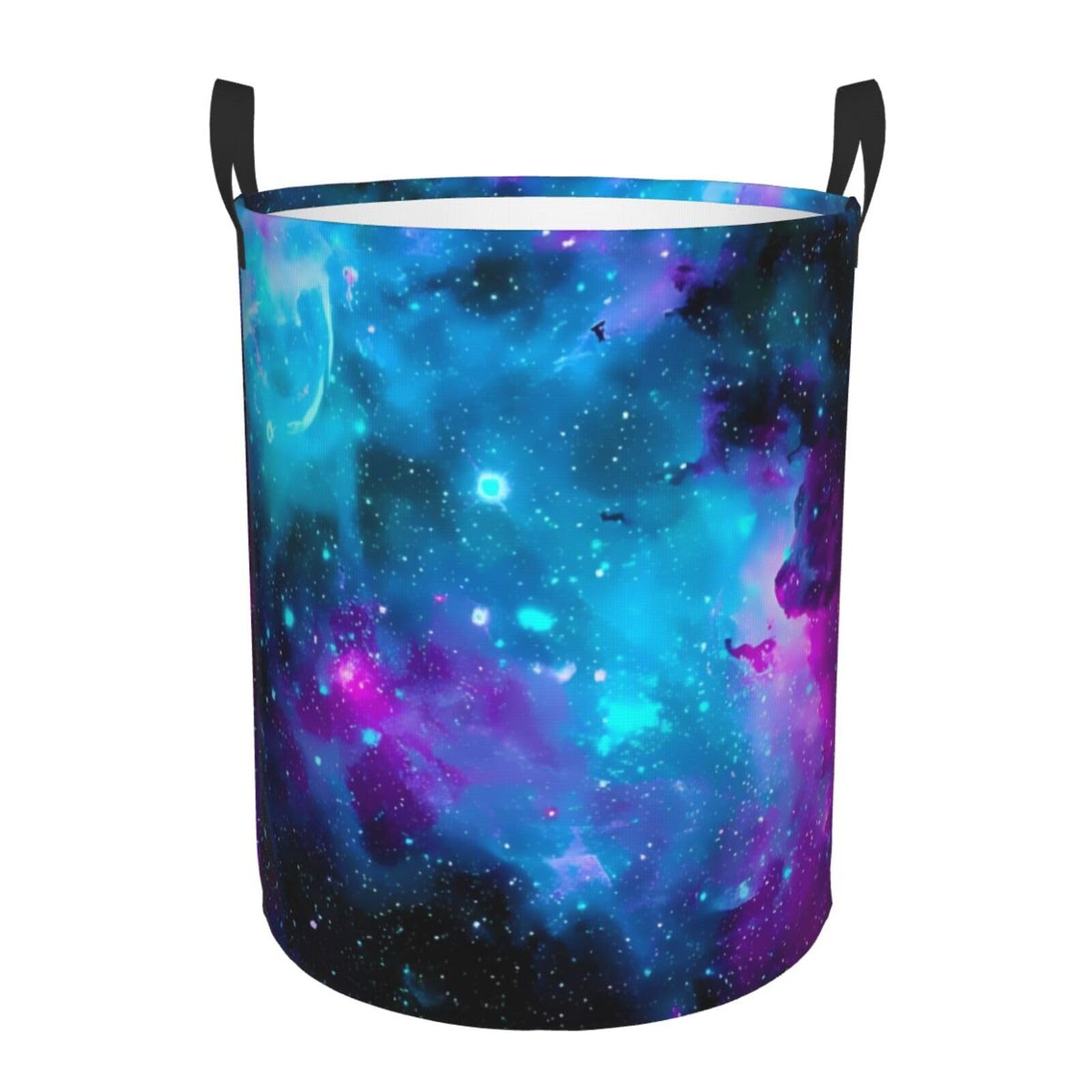 M Circular Hamper Purple Star Sky Print Storage Basket for Home