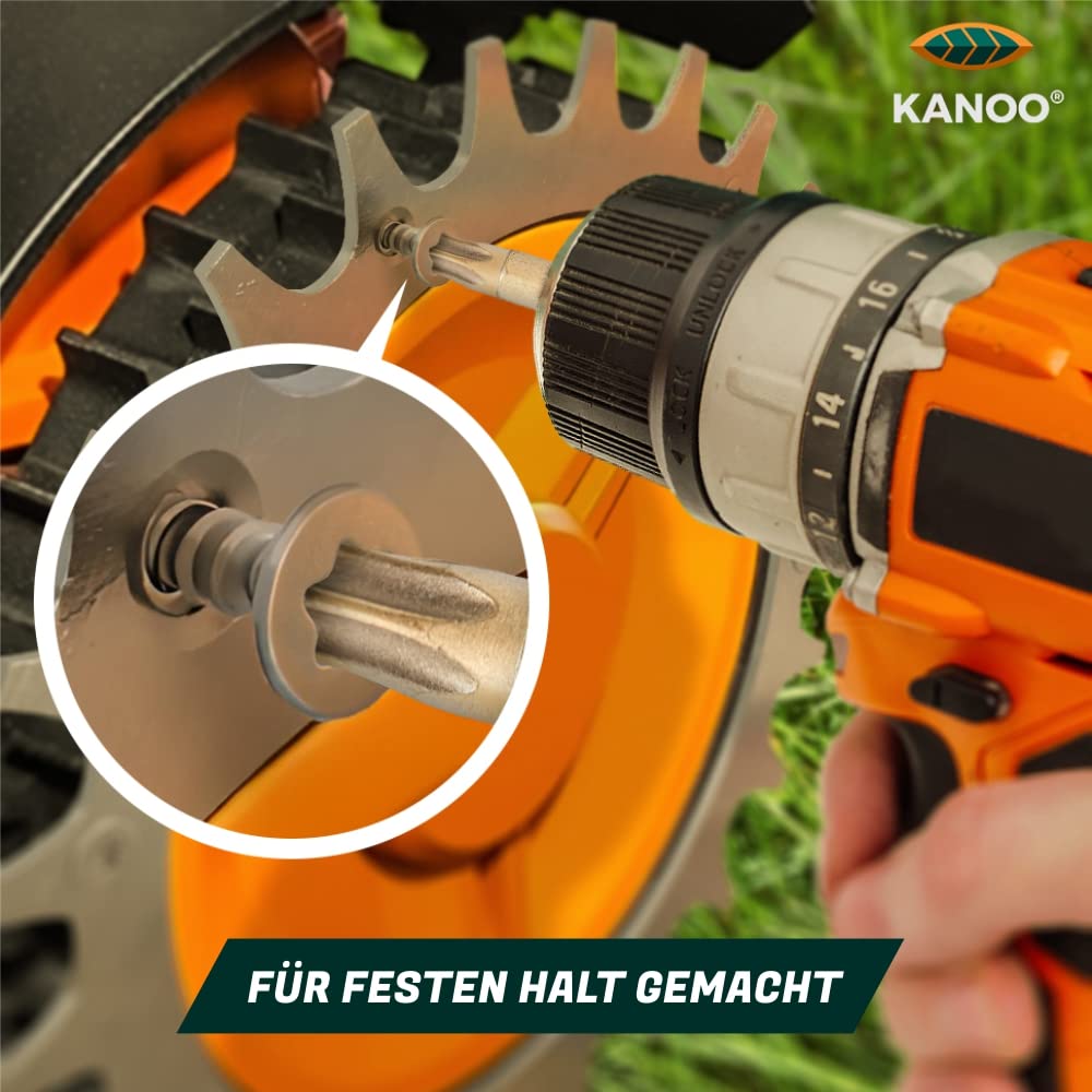 kanoo® Tacos de acero inoxidable para robot cortacésped Worx modelo S/M, incluye tornillos, accesorio Landroid para mejorar la transición del robot cortacésped, ruedas de 205 mm