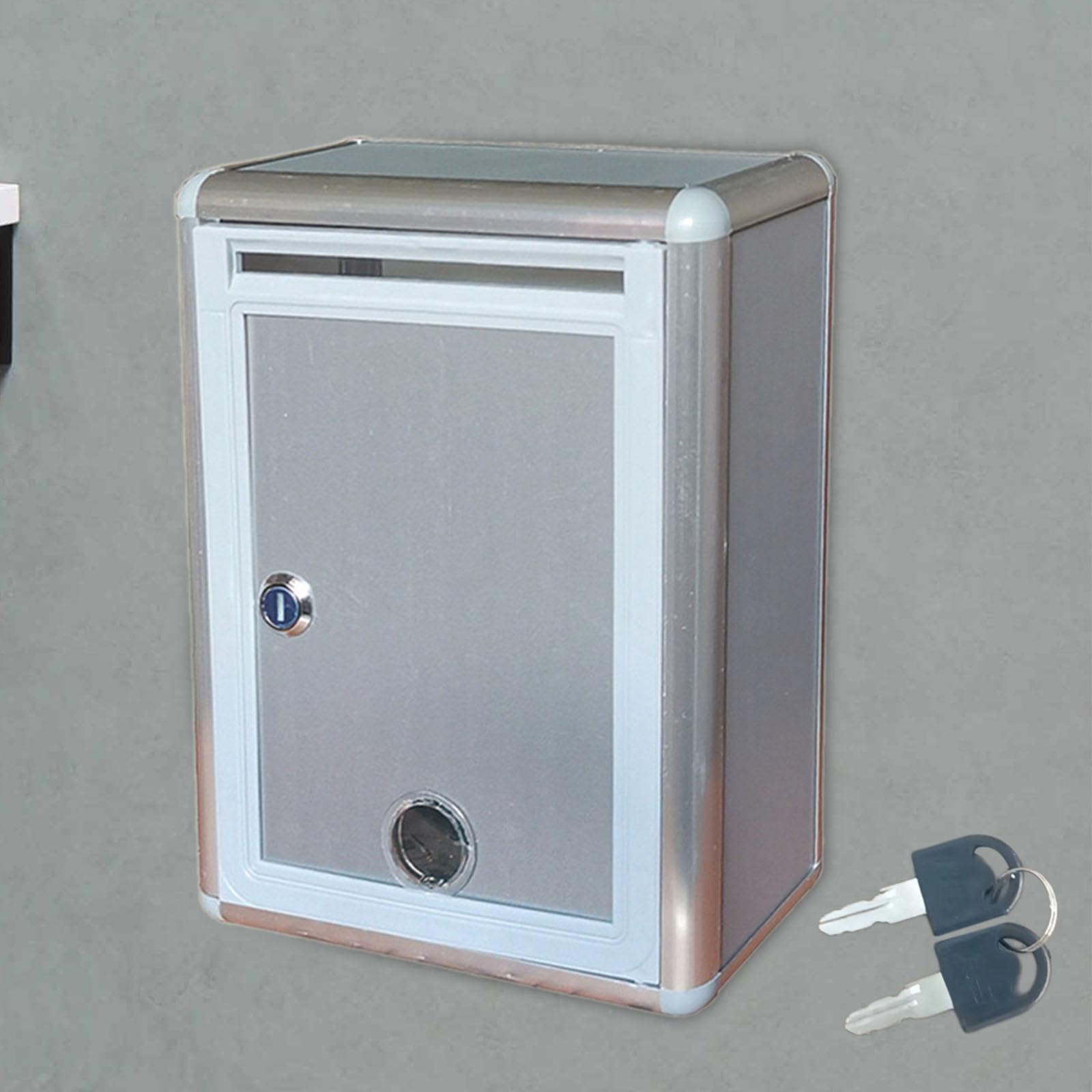 Buzón de Sugerencias Caja de Recolección Ballot Box con Y Llaves en Aluminio Resistente Apto para Oficinas Negocios Instituciones Educativas, pequeño