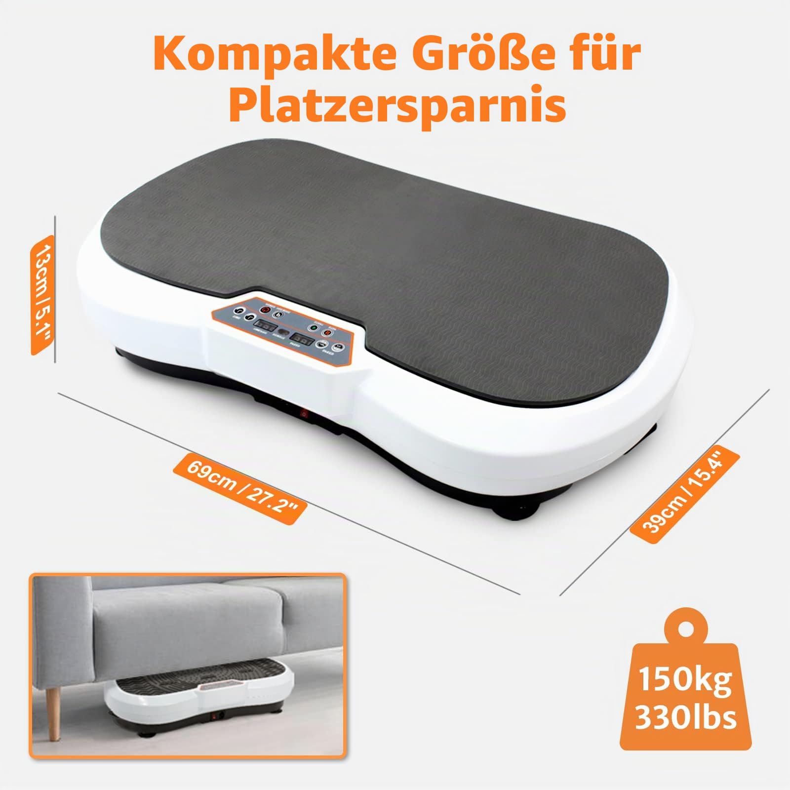 Leogreen Plateformes Vibrantes Fitness Vibrationsplattformen und oszillierende Plattformen, weiß/schwarz, 69 x 39 x 13 cm
