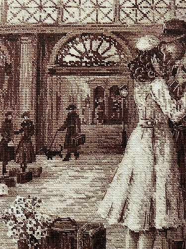 Image of RIOLIS - Old Photo. Rendezvous 2111, Valentine Cross Stitch Kits 11 inchx15, Cross Stitch Kits for Beginners & Advanced, Crossstitching Kits Adult, Counted Stitching Kits, Valentine Embroidery Kit