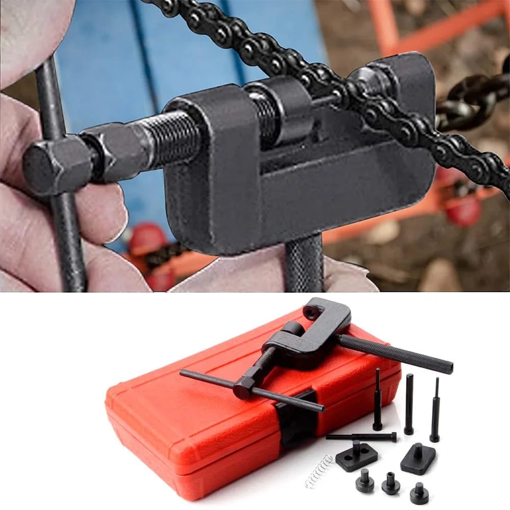 AWEDKKFI Estrattore volano Estrattore volano Motore Attrezzo per rivettare l'interruttore della Catena del Motociclo, 13 Pezzi, Kit di Strumenti per la rimozione della Catena di distribuzione