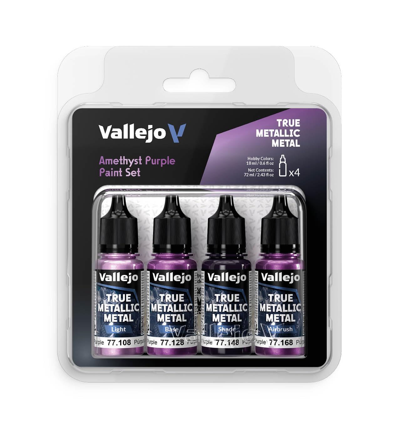 AMETHYST PURPLE TRUE METALLIC METAL SET 4 COLORS 18 ML VALLEJO
