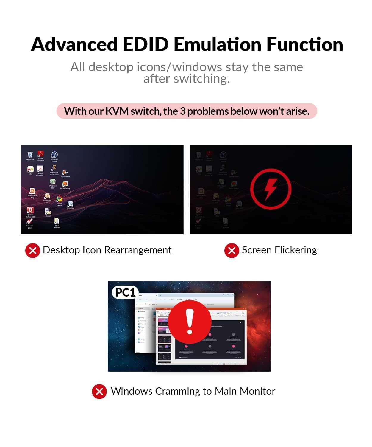 AV Access Docking Station KVM Switch Monitor Dual para Laptop&Desktop, Carga Tipo-C 60W para Laptop,Ethernet,EDID,con HDMI & DisplayPort, USB-C MST Dual 4K @60Hz,1080P@240Hz,2K@144Hz,USB 3.0,Aluminio