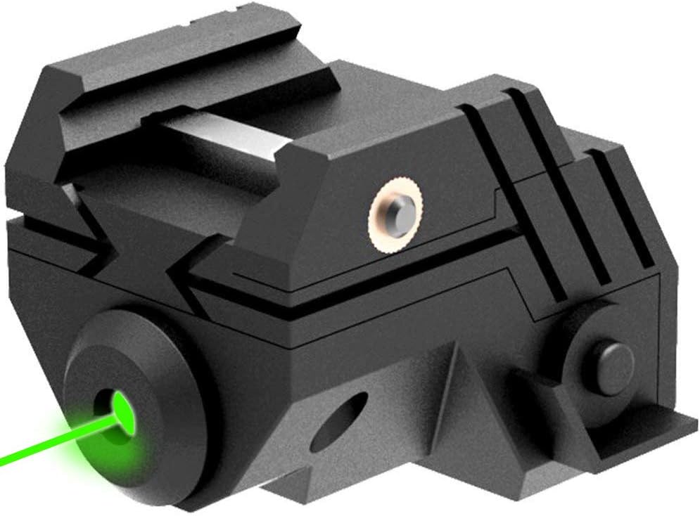 Laspur Mini Sub Compact Tactical Rail Mount Low Profile Laser Sight, Build-in Rechargeable Battery for Pistol Rifle Handgun Gun