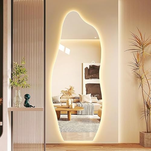 مراة كاملة الطول مع اضواء LED 158 × 48 سم، 3 الوان اضاءة LED...